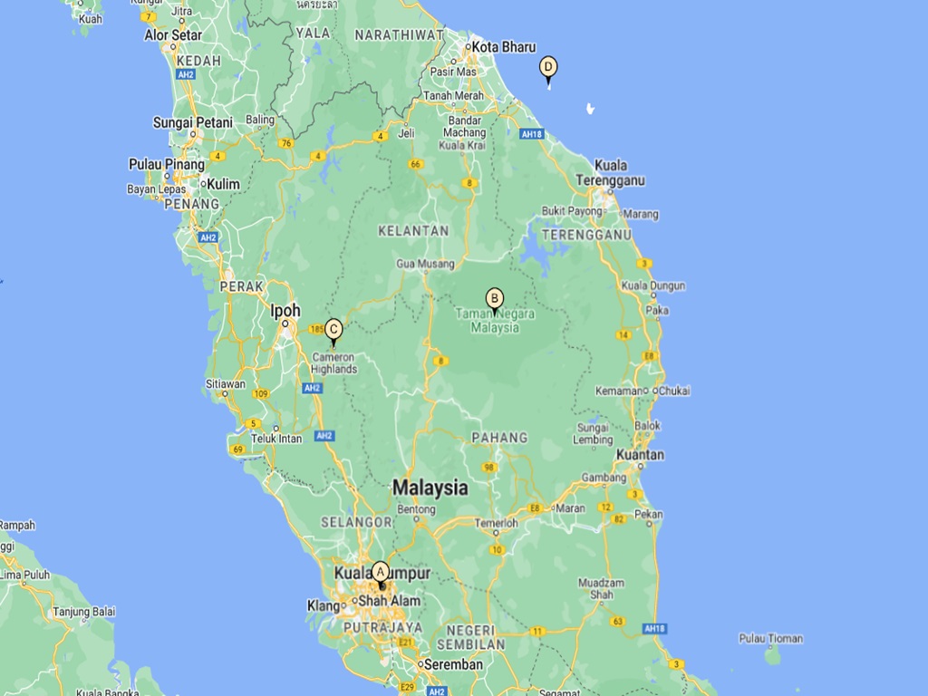 Kuala Lumpur, Taman Negara, Cameron Highlands & Perhentian Islands